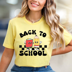 "Back To School" Retro Graphic Tee, a Nostalgic Pick for Students & Teachers
