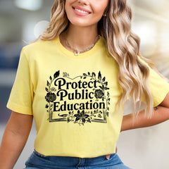 "Protect Public Education" Floral Graphic Tee, A Cause-Driven Pick for Advocates