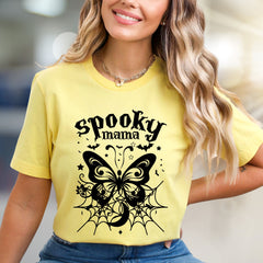 "Spooky Mama" Halloween Gothic Graphic Tee, a Mystical Pick for Moms