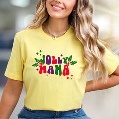 "Jolly Mama" Retro Christmas Holly Graphic Tee, a Festive Niche Pick for Moms