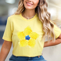 Abstract Watercolor Floral Graphic Tee, Artistic Statement Wear