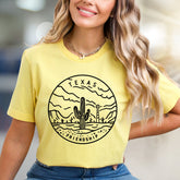 "TEXAS FRIENDSHIP" Desert Landscape Graphic Tee, a Western Vibe Pick for Everyone