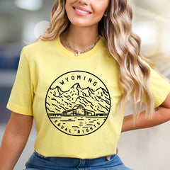 "Wyoming Equal Rights" Mountain Graphic Tee, a Nature-Inspired Pick for Advocacy