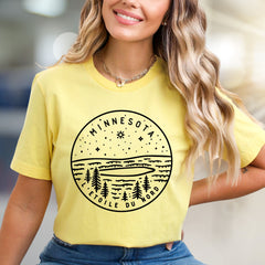 "Minnesota L'etoile du Nord" Scenic Graphic Tee, a Nature-Inspired Pick for Travelers