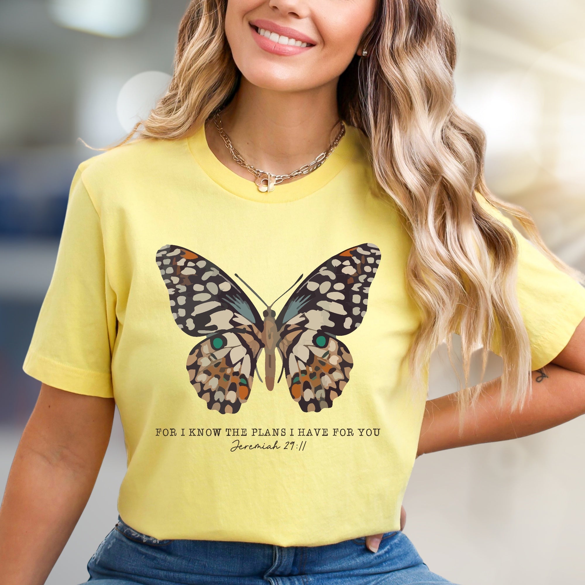 "FOR I KNOW THE PLANS I HAVE FOR YOU" Butterfly Graphic Tee, a Faith-Inspired Pick for Believers