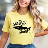 "Sister Shark" Family Fun Graphic Tee, a Playful Pick for Siblings