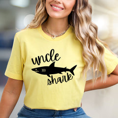 "Uncle Shark" Family Fun Graphic Tee, a Playful Pick for Every Cool Uncle