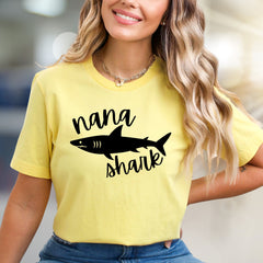 "Nana Shark" Family Fun Graphic Tee, a Heartfelt Pick for Grandmothers