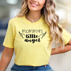 "Mommy's Little Angel" Whimsical Graphic Tee, A Parental Love Pick for New Moms