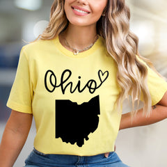 "Ohio" State Map Graphic Tee, a Hometown Love Pick for Residents & Fans