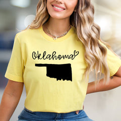 "Oklahoma" State Map Graphic Tee, a Hometown Pride Pick for State Lovers