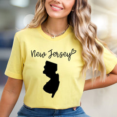 "New Jersey" State Outline Graphic Tee, a Hometown Pride Pick for Enthusiasts