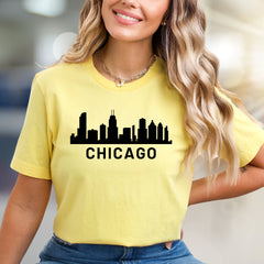 "CHICAGO" Skyline Graphic Tee, an Urban Chic Pick for City Lovers