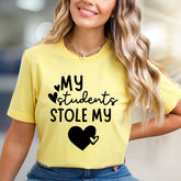 "MY Students Stole My Heart" Teacher Appreciation Graphic Tee, a Delightful School Day Pick for Educators