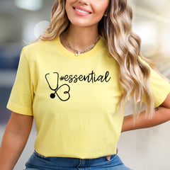 "#essential" Stethoscope Heart Graphic Tee, a Healthcare Hero Pick for Everyday Wear