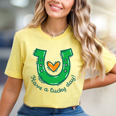 "Have a Lucky Day!" Horseshoe Graphic Tee, a St. Patrick's Day Pick for Everyone