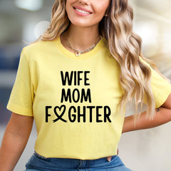 "WIFE MOM FIGHTER" Empowerment Graphic Tee, a Strength-Inspired Pick for Warriors