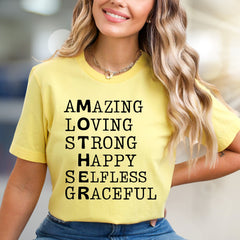 "MOTHER" Acronym Graphic Tee, a Heartfelt Pick for Everyday Wear