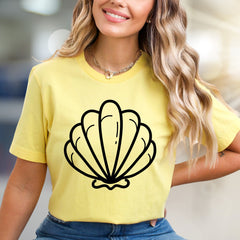 Minimalist Seashell Graphic Tee, A Coastal Chic Pick for Beach Lovers
