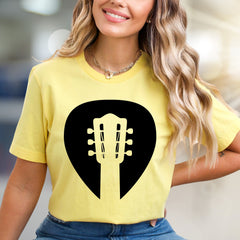 Guitar Headstock Pick Music Graphic Tee, a Musician's Essential for Casual Wear