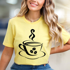 Steaming Coffee Cup Graphic Tee, a Barista Core Pick for Coffee Lovers