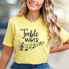 "Treble Maker" Music Staff Graphic Tee, a Playful Pick for Music Lovers