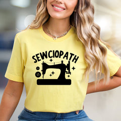 "SEWCIOPATH" Sewing Machine Graphic Tee, an Artisan Pick for Craft Enthusiasts