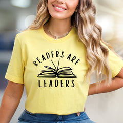 "Readers Are Leaders" Book Lover Graphic Tee, a Literary Pick for Intellectuals