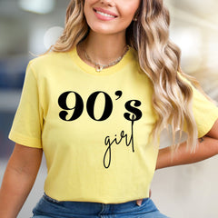 "90's girl" Retro Graphic Tee, a Nostalgic Pick for Style Enthusiasts