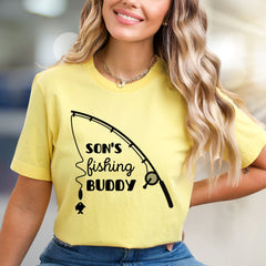 "Son's Fishing Buddy" Fishing Graphic Tee, a Family Day Pick for Anglers