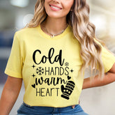 "Cold Hands Warm Heart" Winter Graphic Tee, a Cozy Pick for Holiday Enthusiasts