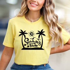 "Summer Time" Tropical Beach Graphic Tee, a Vacation Vibe for Everyone