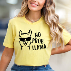 "NO PROB LLAMA" Cool Llama Graphic Tee, a Funny Animal Lover's Pick for Everyone