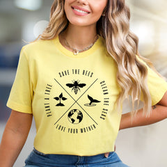 "Save The Bees, Plant A Tree" Earth Day Graphic Tee, a Nature Lover's Pick for Activists