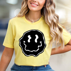 Melty Blob Smiley Face Graphic Tee, a Groovy Abstract Pick for Expressive Souls