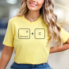 "Command + C" Developer Humor Graphic Tee, a Tech Culture Pick for Coders