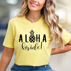 "Aloha Bride!" Pineapple Graphic Tee, a Tropical Pick for Future Wives