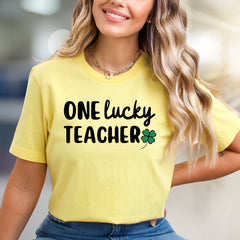 "ONE lucky TEACHER" St. Patrick's Day Graphic Tee, a Festive Pick for Educators