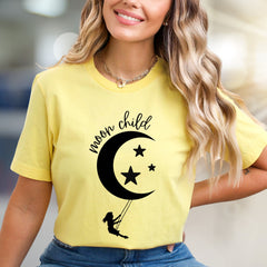 "Moon Child" Celestial Graphic Tee, a Dreamy Pick for Stargazers