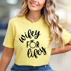 "Wifey For Lifey" Engagement Ring Graphic Tee, a Bridal Shower Pick for Future Wives