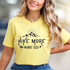"Hike More Worry Less" Mountain Graphic Tee, a Nature-Lover's Unisex Pick