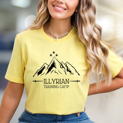 "Illyrian Training Camp" Mountain Peak Graphic Tee, a Fantasy Core Pick for Book Lovers
