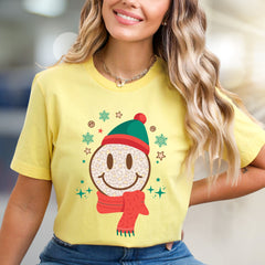 Leopard Smile Face Graphic Tee, a Festive Holiday Vibe for Everyone