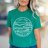 "Indiana The Crossroads of America" Retro Scenic Graphic Tee, a State Pride Pick for Travelers