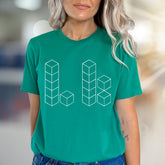 Geometric Blocks Abstract Graphic Tee, A Modern Art Pick for Minimalists