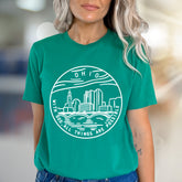 "With God, All Things Are Possible" Ohio Cityscape Graphic Tee, a Faith-Inspired Local Pick for Believers