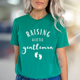 "Raising A Little Gentleman" Baby Footprint Graphic Tee, a Parent-to-Be Pick for New Moms & Dads