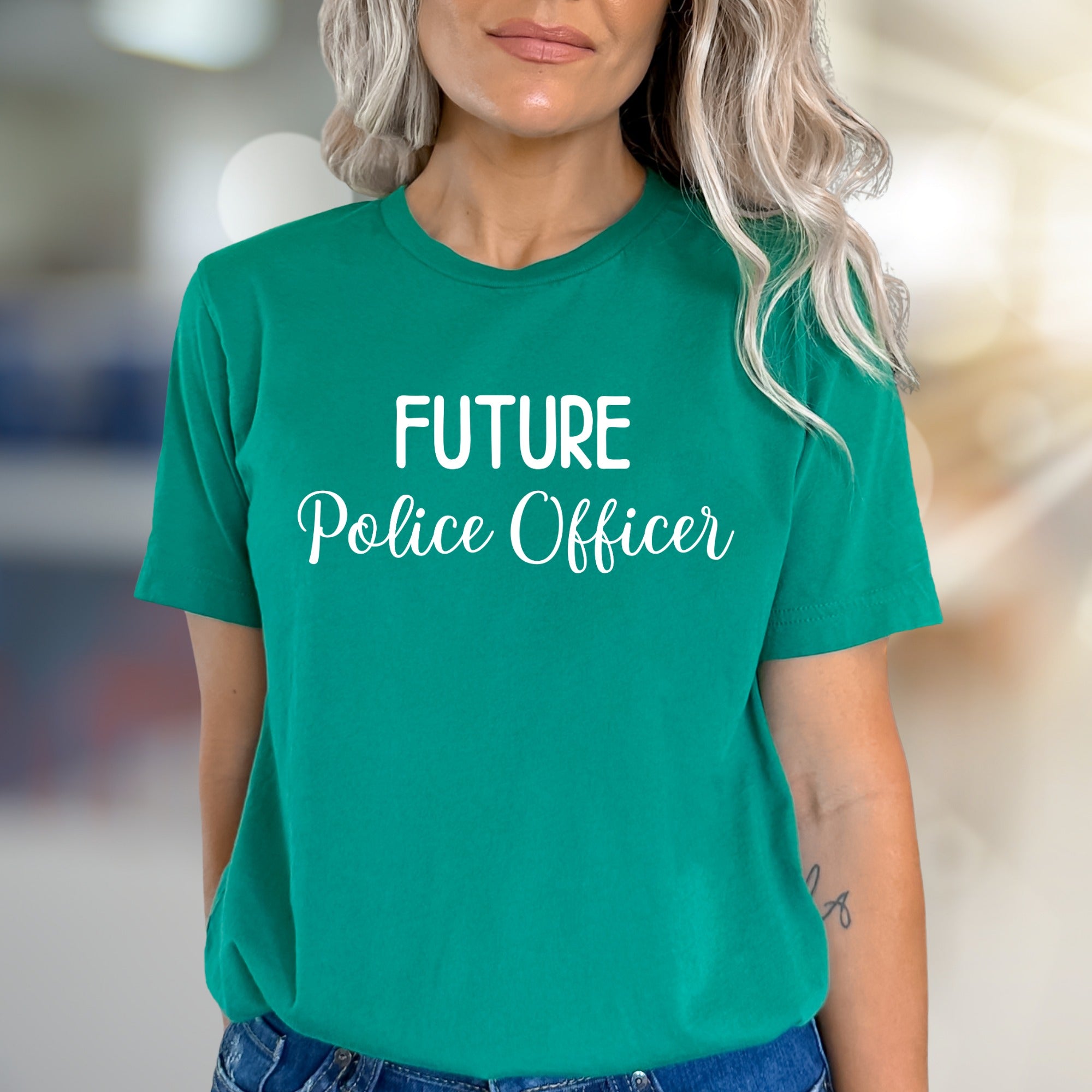 "Future Police Officer" Career Goal Graphic Tee, an Aspiring Hero's Pick for Everyday Wear
