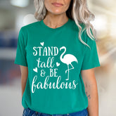 "Stand Tall & Be Fabulous" Flamingo Graphic Tee, a Positive Vibe Pick for Everyday Wear