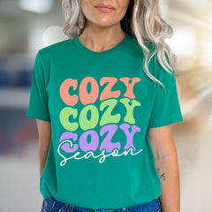 "Cozy Cozy Cozy Season" Retro Groovy Graphic Tee, a Comfort-First Unisex Pick